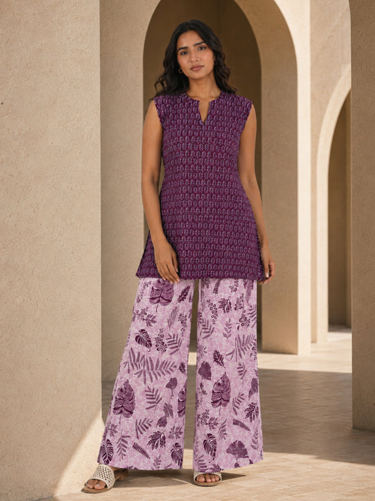 Wine Paisley Pure Cotton Co-ord Set